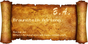 Braunstein Adrienn névjegykártya